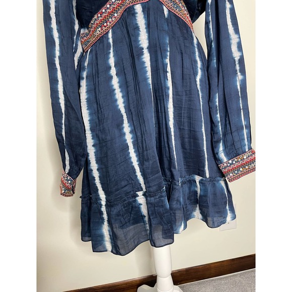 Anthropologie Verb by Pallavi Singhee Blue White Tie Dye Dress size Medium - Picture 4 of 14
